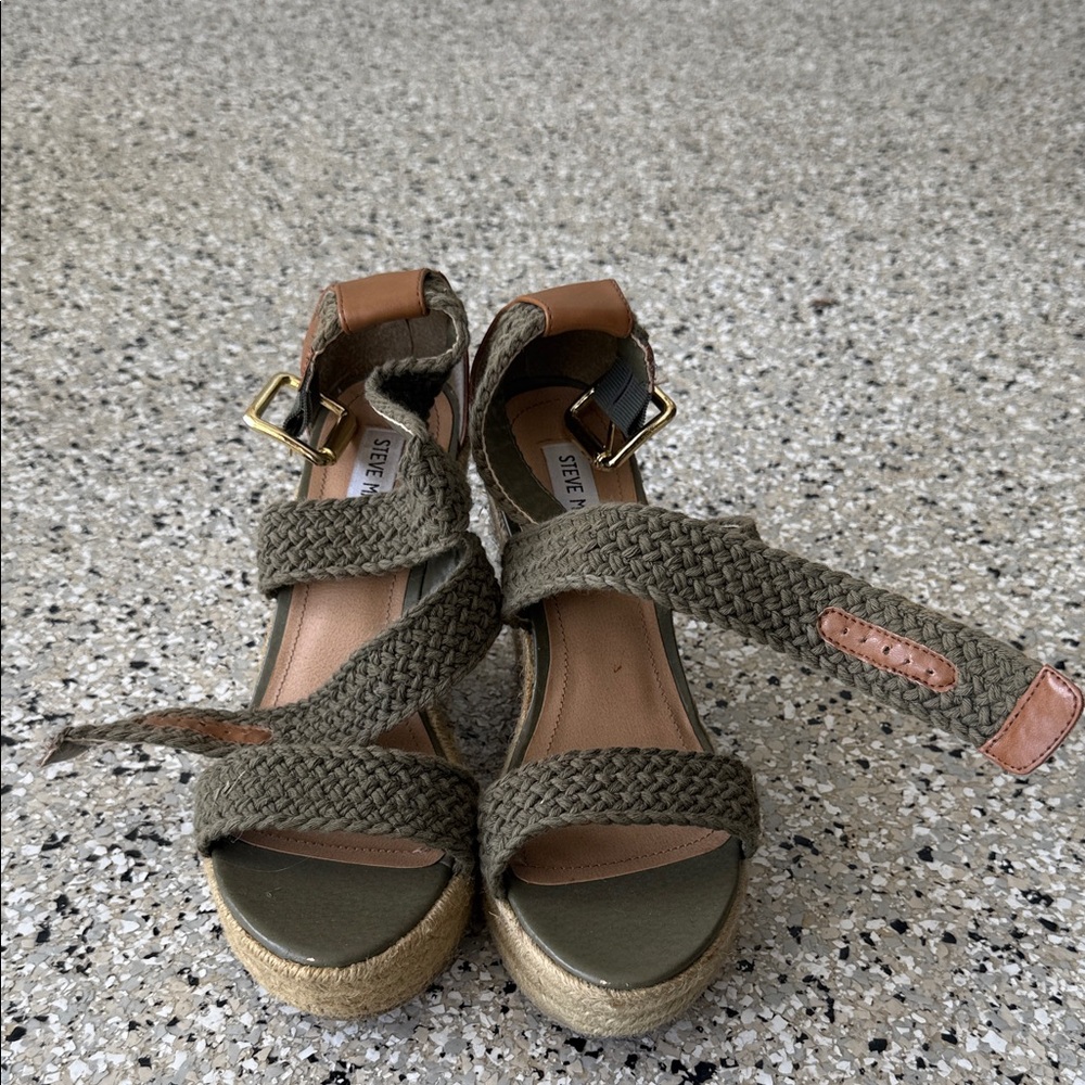 Steve Madden Khaki Woven Espadrilles